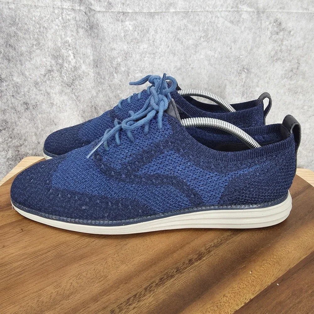 Cole Haan 4.Zerogrand Oxford Shoes Mens 9.5 M‎ Blue Stitchlite Wingtip Light